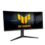 Asus TUF Gaming VG34WQML5A 34-inch curved UWQHD gaming monitor with 250Hz refresh rate on a black stand at YourShoppy.com.