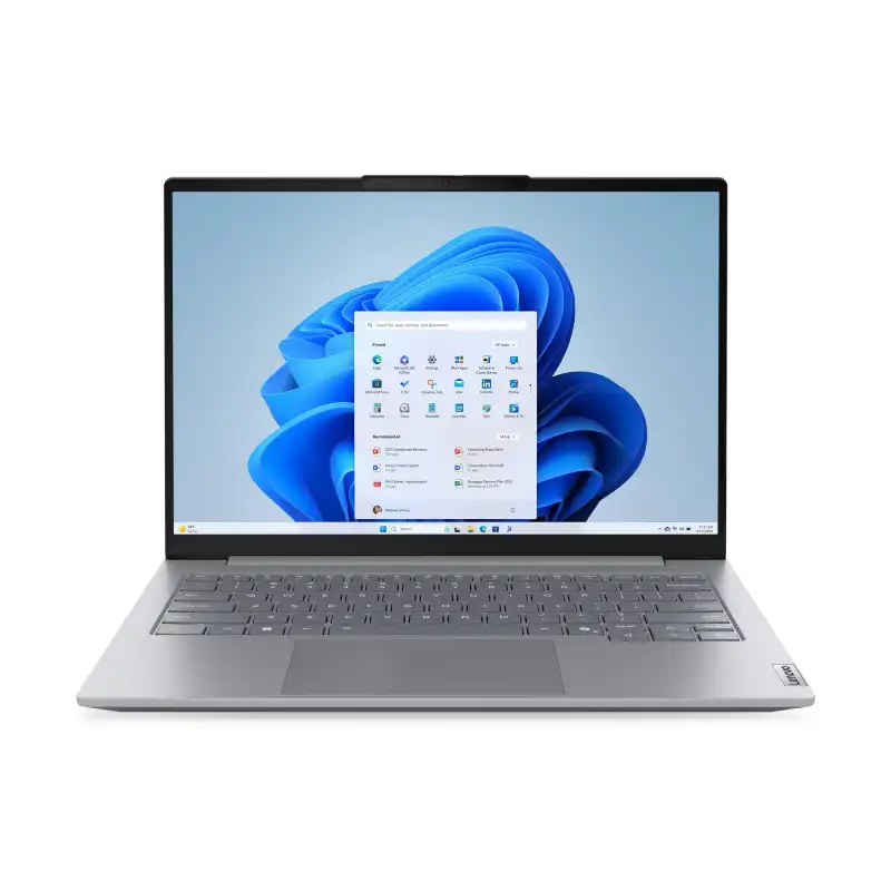 Lenovo ThinkBook 14 G8 IRL 21SGS02000 laptop in Arctic Grey with a 14-inch display open at YourShoppy.com.