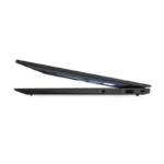 Side profile of the black Lenovo ThinkPad X1 Carbon Gen 11 laptop showing its slim design and ports at YourShoppy.com.