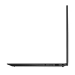 Right side profile view of the black Lenovo ThinkPad X1 Carbon Gen 11 laptop showing its slim design and connectivity ports.