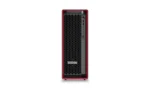 Lenovo ThinkStation P5 30GAS0R600 workstation tower with a black honeycomb front panel and red trim available at YourShoppy.c
