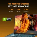 Asus TUF Gaming A15 FA506NCG-HN448WS laptop featuring an NVIDIA RTX 3050 4GB GPU for realistic graphics at YourShoppy.com.