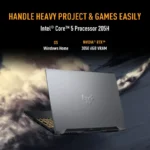 Asus TUF Gaming F16 FX607VJR-TU296W laptop featuring an Intel Core 5 205H processor and NVIDIA RTX 3050 6GB graphics.