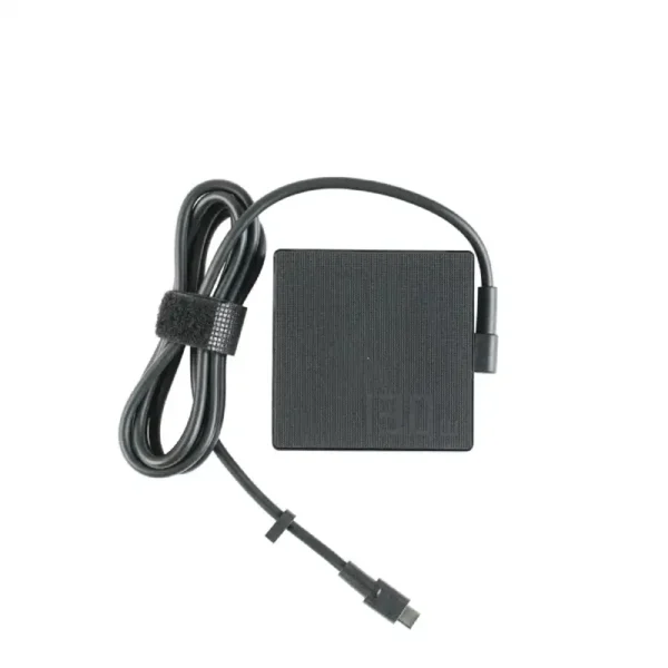 ASUS 130W USB-C power adapter for ROG Flow and Zenbook A16 laptops, featuring a black square charging brick and attached cabl