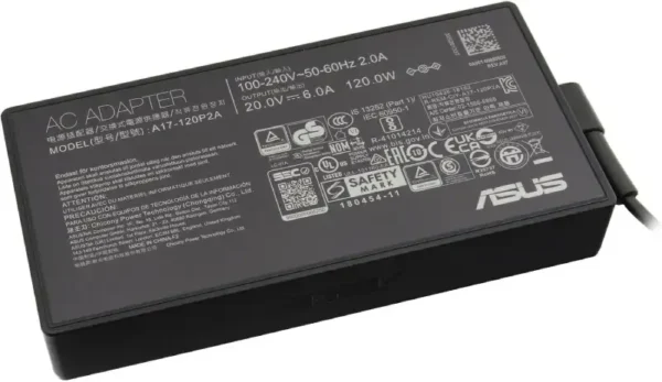 Asus 120W AC adapter model A17-120P2A for Vivobook and ZenBook laptops available at YourShoppy.com in Koramangala, Bengaluru.