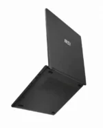 Bottom view of the classic black MSI Modern 14 C7M-101IN laptop showing the ventilation grill and chassis at YourShoppy.com.