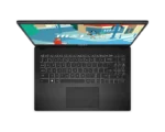 Top-down view of the MSI Modern 15 H B13M-225IN laptop featuring a classic black chassis and full-size backlit keyboard.