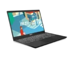 MSI Modern 15 H B13M-225IN laptop in classic black with a 15.6-inch display, shown from a side angle at YourShoppy.com.