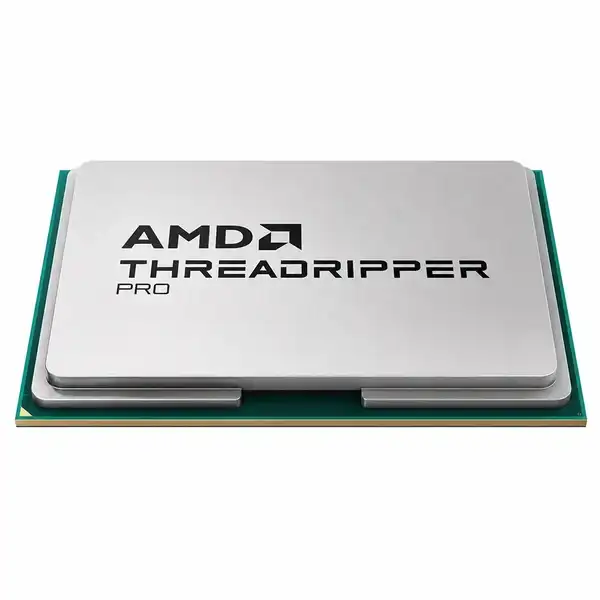 AMD Ryzen Threadripper PRO 9955WX 16-core processor for sTR5 socket workstations, featuring a metallic integrated heat spread