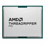 AMD Ryzen Threadripper PRO 9965WX 24-core workstation processor with sTR5 socket branding on a metallic heat spreader.