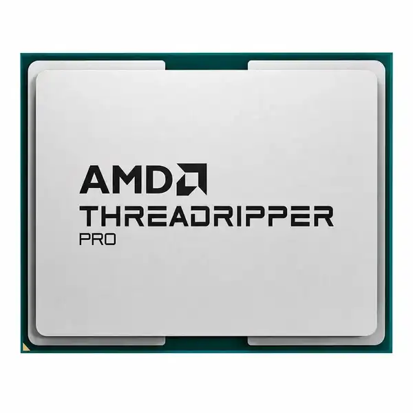 AMD Ryzen Threadripper PRO 9995WX 96-Core sTR5 processor featuring a silver integrated heat spreader on a green PCB at YourSh