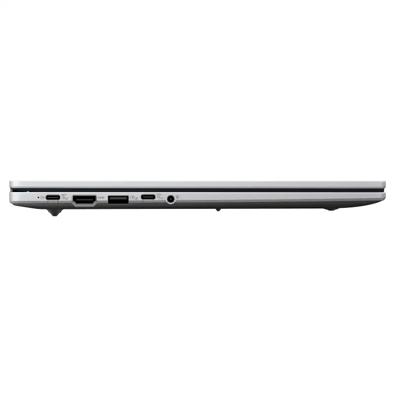 Side view of the Pure Grey ASUS Chromebook CX15 CX1505CTA-S70293 laptop showing its USB-C, HDMI, and audio ports.