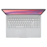 Top view of Pure Grey ASUS Chromebook CX15 CX1505CTA-S70293 laptop featuring a 15.6-inch display and full-size keyboard.