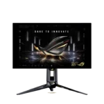ASUS ROG Swift OLED PG27AQDM 26.5-inch QHD 240Hz gaming monitor with a sleek stand displayed at YourShoppy.com in Bengaluru.