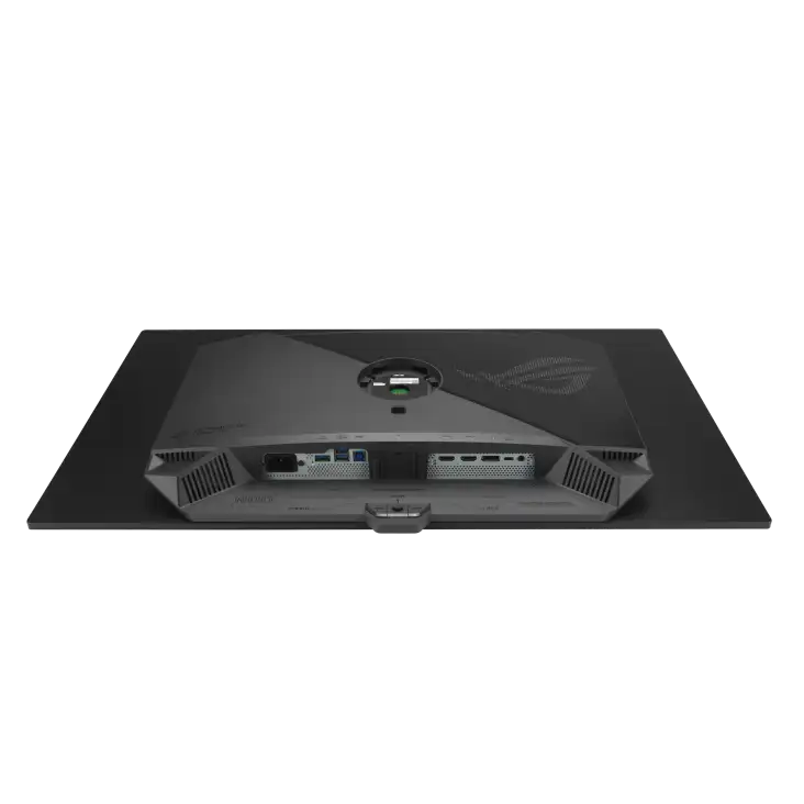 Rear view of ASUS ROG Swift OLED PG32UCDM 31.5-inch 4K QD-OLED 240Hz gaming monitor showing connectivity ports at YourShoppy.