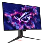 ASUS ROG Swift OLED PG32UCDM 31.5-inch 4K QD-OLED 240Hz gaming monitor with ROG logo on screen at YourShoppy.com in Bengaluru