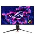 ASUS ROG Swift OLED PG32UCDM 31.5-inch 4K QD-OLED 240Hz gaming monitor with ROG logo on screen, available at YourShoppy.com.