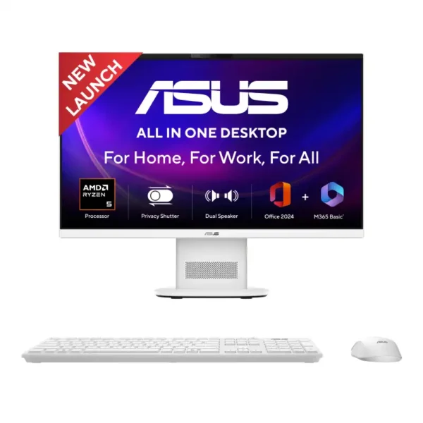 ASUS V470VA-KWC7004WS All-in-One PC with white stand, wireless keyboard, and mouse available at YourShoppy.com in Bangalore.