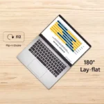 MSI Modern 14 C13M-117IN laptop in Urban Silver with 180-degree lay-flat hinge and Flip-n-Share display mode at YourShoppy.co
