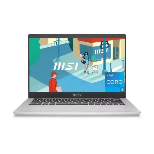 MSI Modern 14 C13M-117IN silver 14-inch laptop featuring an Intel Core i5 processor, 16GB RAM, and 512GB SSD at YourShoppy.co
