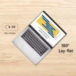 MSI Modern 14 C13M-118IN silver laptop featuring a 180-degree lay-flat hinge and Flip-n-Share functionality at YourShoppy.com