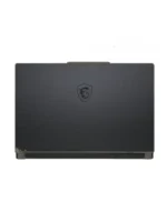 Top view of the translucent black MSI Cyborg 15 A2RUDX-110IN gaming laptop lid featuring the iconic MSI dragon logo.