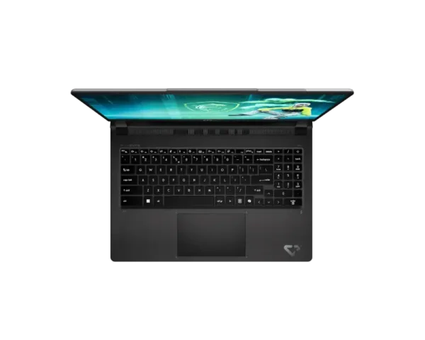 Top-down view of the MSI Cyborg 15 Max C2WF-103IN gaming laptop featuring a backlit keyboard and 15.6-inch display at YourSho