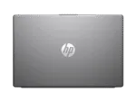 Top view of the turbo silver HP 255 G10 laptop featuring the HP logo on the lid, available at YourShoppy.com in Bengaluru.