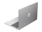 HP 255 G10 15.6-inch laptop in turbo silver finish viewed from the rear angle, available at YourShoppy.com in Koramangala.