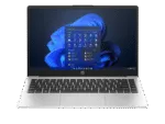 HP 245 G10 14-inch laptop in turbo silver with Windows 11 desktop, featuring a compact keyboard and trackpad at YourShoppy.co