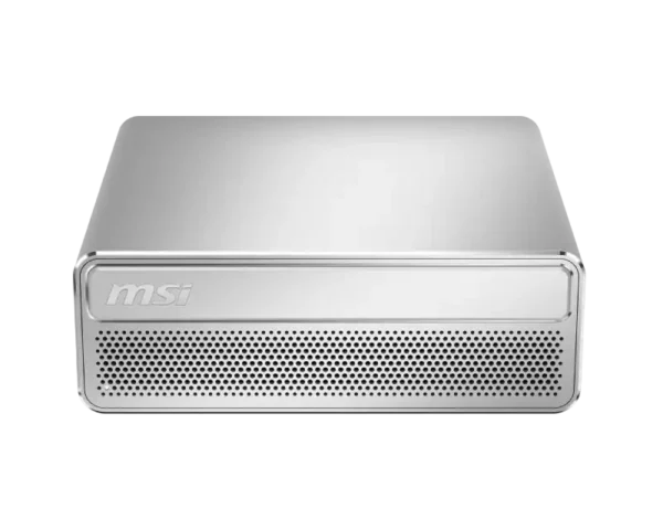 MSI EdgeMesa N AI+ Mini PC featuring a sleek metallic chassis with front ventilation and MSI branding at YourShoppy.com.