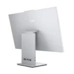 Rear view of the silver Lenovo IdeaCentre AIO 27IRH9 27-inch all-in-one desktop showing the stand and rear I/O ports.
