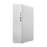 Lenovo IdeaCentre 08IAS10 desktop tower in white with front-facing ports and power button, available at YourShoppy.com.