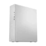 Lenovo IdeaCentre 08IAS10 desktop tower in white with front-facing ports and vertical design, available at YourShoppy.com.