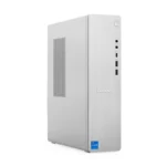Lenovo IdeaCentre 08IRR9 desktop tower in silver with front-facing ports and Intel Core branding at YourShoppy.com.