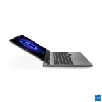Lenovo LOQ 15IRX10 83JE010SIN gaming laptop in Luna Grey with a backlit keyboard viewed from a side angle at YourShoppy.com.