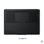 Bottom view of the Lenovo Legion 5 15IPH11 gaming laptop in Eclipse Black featuring ventilation grilles and rubber feet.