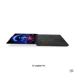 Lenovo Legion 5 15IPH11 gaming laptop in Eclipse Black with a 180-degree hinge, RGB keyboard, and Intel Core Ultra branding.