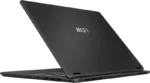 MSI Prestige 14 AI Evo C1MG-058IN business laptop in Stellar Gray shown from a rear-angled view at YourShoppy.com.