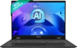MSI Prestige 16 AI Evo B1MG-054IN business laptop with 16-inch QHD+ display and AI-themed screen at YourShoppy.com.