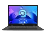MSI Prestige 16 AI Evo B1MG-054IN laptop featuring a 16-inch QHD+ display and AI-themed wallpaper at YourShoppy.com.