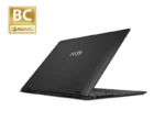 MSI Prestige 16 AI Evo B1MG-054IN Stellar Gray business laptop with a 16-inch display shown from a rear-angle view.