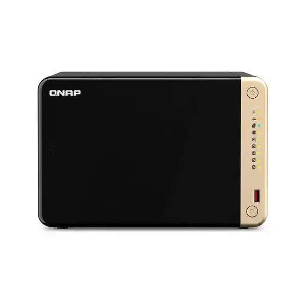 QNAP TS-664-8G 6-bay tower NAS with Intel Celeron N5095 processor and 8GB RAM for high-performance data storage at YourShoppy