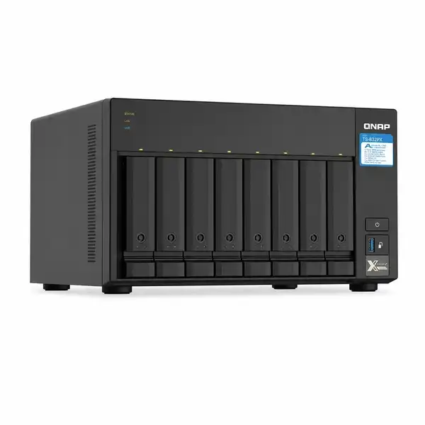 QNAP TS-832PX-4G 8-bay tower NAS storage unit with Annapurna Labs quad-core processor and 4GB RAM at YourShoppy.com.