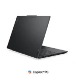 Lenovo ThinkPad E14 Gen 7 21U2009MIG laptop in black seen from the rear angle with Copilot+PC branding at YourShoppy.com.