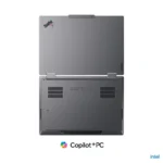 Lenovo ThinkPad X1 2-in-1 Gen 11 Aura Edition 21V9S09V00 grey laptop showing the closed lid and base with cooling vents.