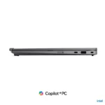 Side profile of grey Lenovo ThinkPad X1 2-in-1 Gen 11 Aura Edition 21V9S09V00 laptop showing ports at YourShoppy.com.