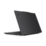 Lenovo ThinkPad X13 Gen 7 21YHS04R00 laptop in black, viewed from the rear angle, showcasing its sleek, professional design.