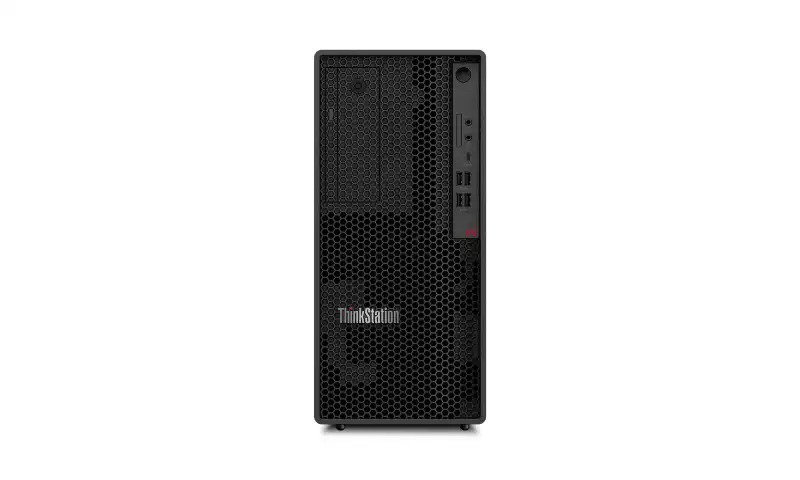 Lenovo ThinkStation P2 Tower Gen 2 30JQS0GF00 workstation featuring a black honeycomb front panel design at YourShoppy.com.