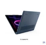 Lenovo Yoga 9 2-in-1 14IPH11 Cosmic Blue laptop showing its underside and touchscreen display at YourShoppy.com in Bengaluru.